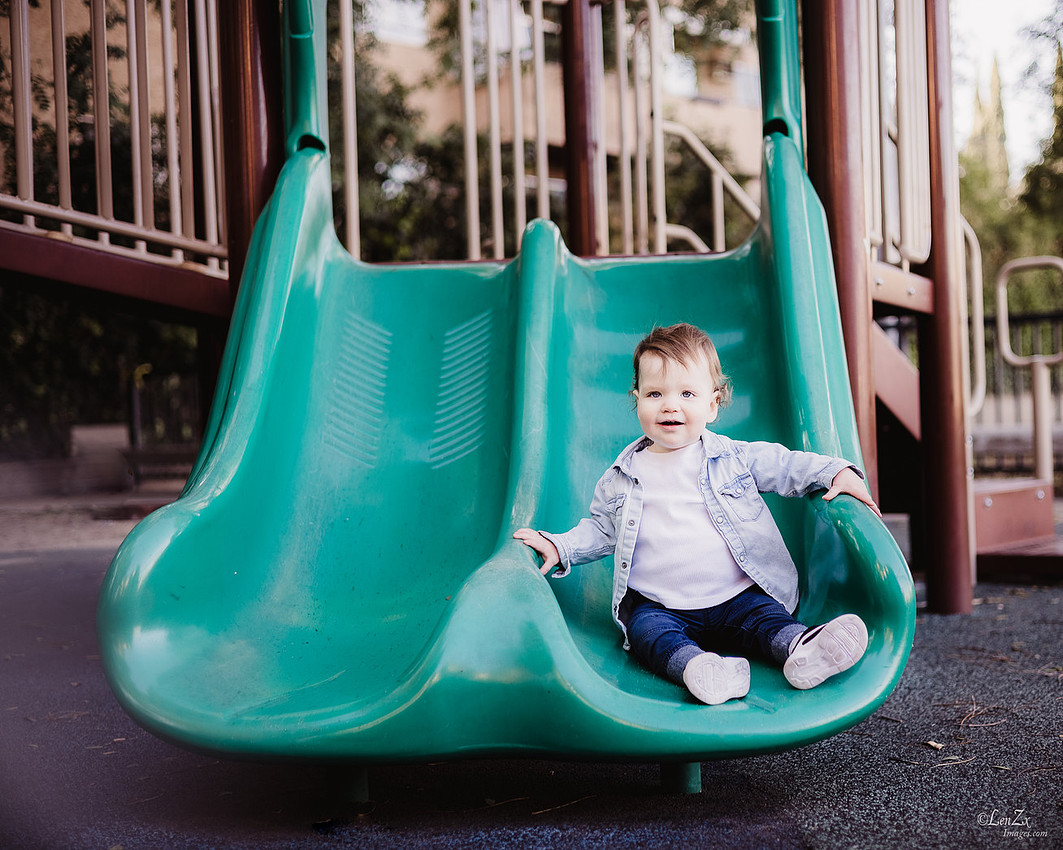 Baby on the slide